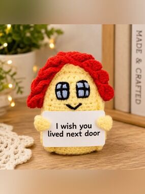 Crochet Pocket Hug Doll “I Wish You Lived Next Door” Friendship Gift